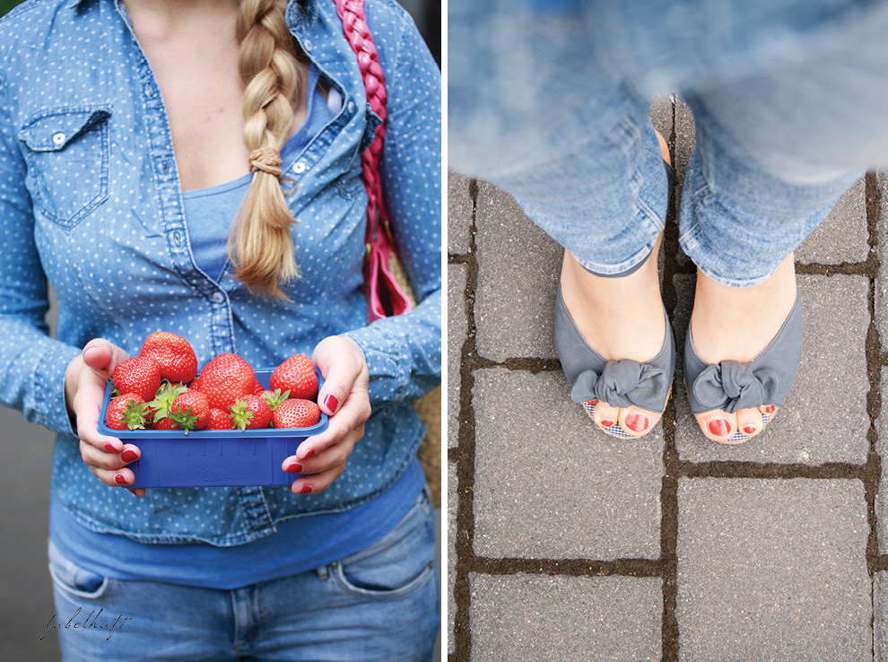 Shu Yao Demin on Demin Peeptoes Erdbeeren Wochenmarkt
