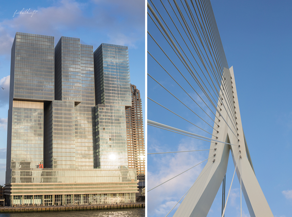 Rotterdam Niederlande Erasmusbrücke De Rotterdam Tower Nhow Hotel Maas
