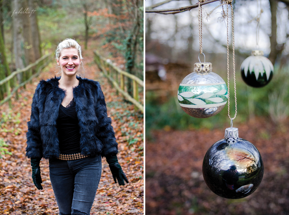 christmas fashion Felljacke Nikolaus Outfit Black punk rock