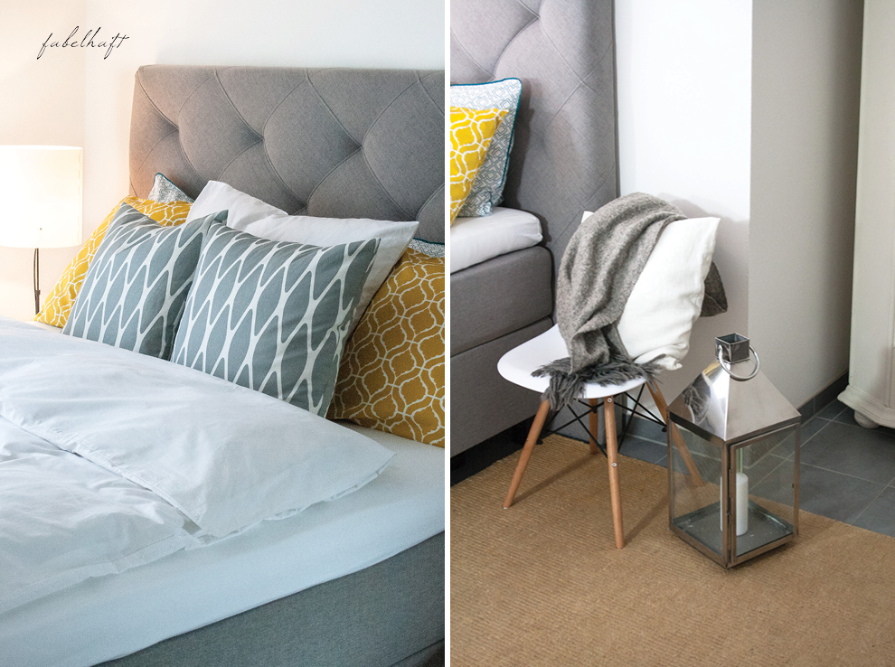 Hometour Schlafzimmer Interiour Boxspring Bett Grey Decoration Style Home Einrichtung Blogger Kissen Bedroom Lifestyle