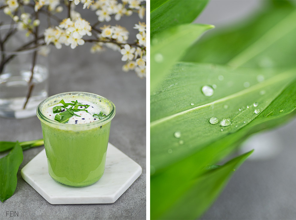 Marmor Bärlauchsuppe Wildgemüse