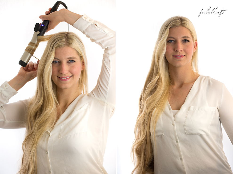 Basler Haarkosmetik langes Haar Blond Tutorial Frisuren Urban Hairstyle Messy Bun Loose Waves Dutch Crown Braid 21