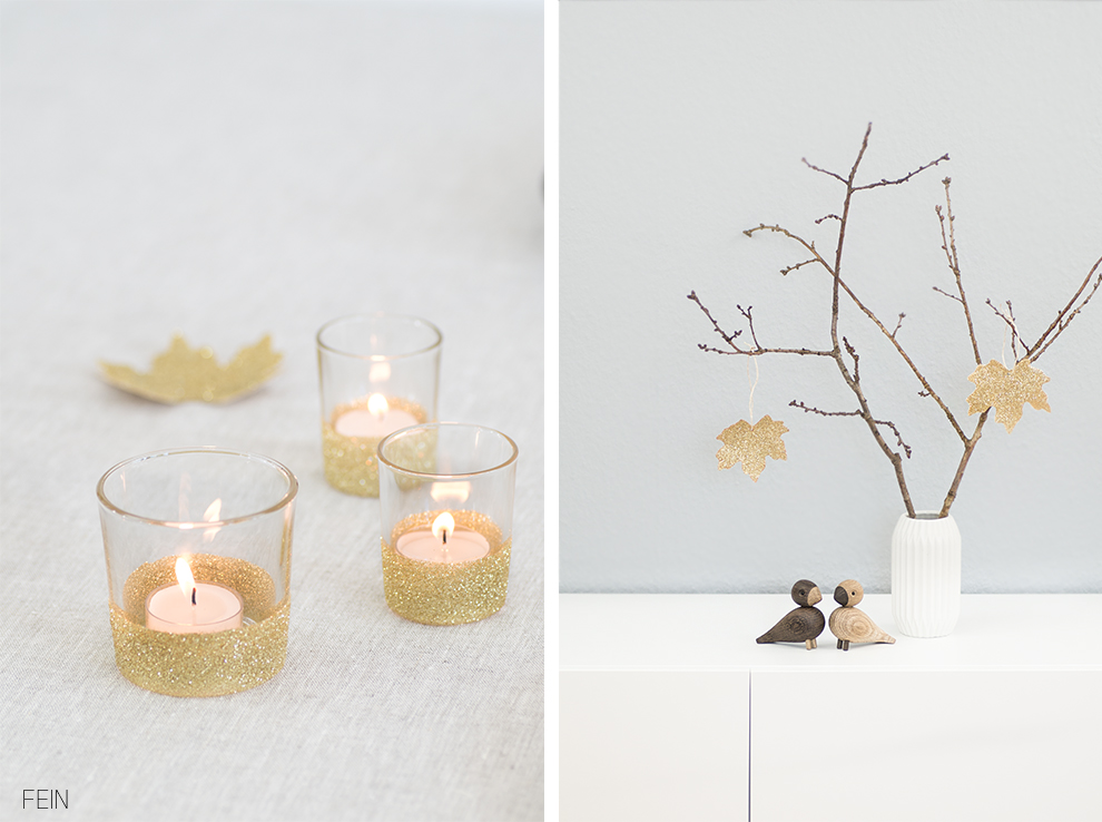 Herbst Blätter gold