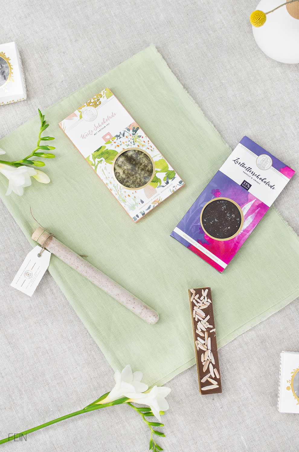 Essbare Blüten Schokolade