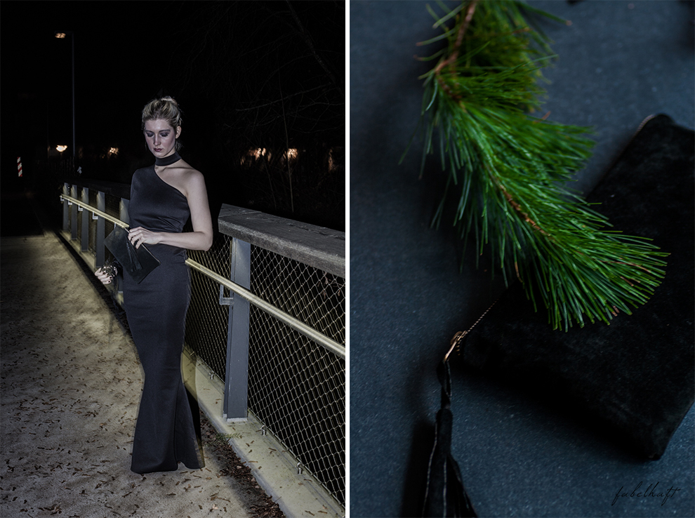 Netzsieger curated shopping silvester outfit kleid schwarz abendoutfit Gala Ballklein blogger Clutch wildleder blond 4
