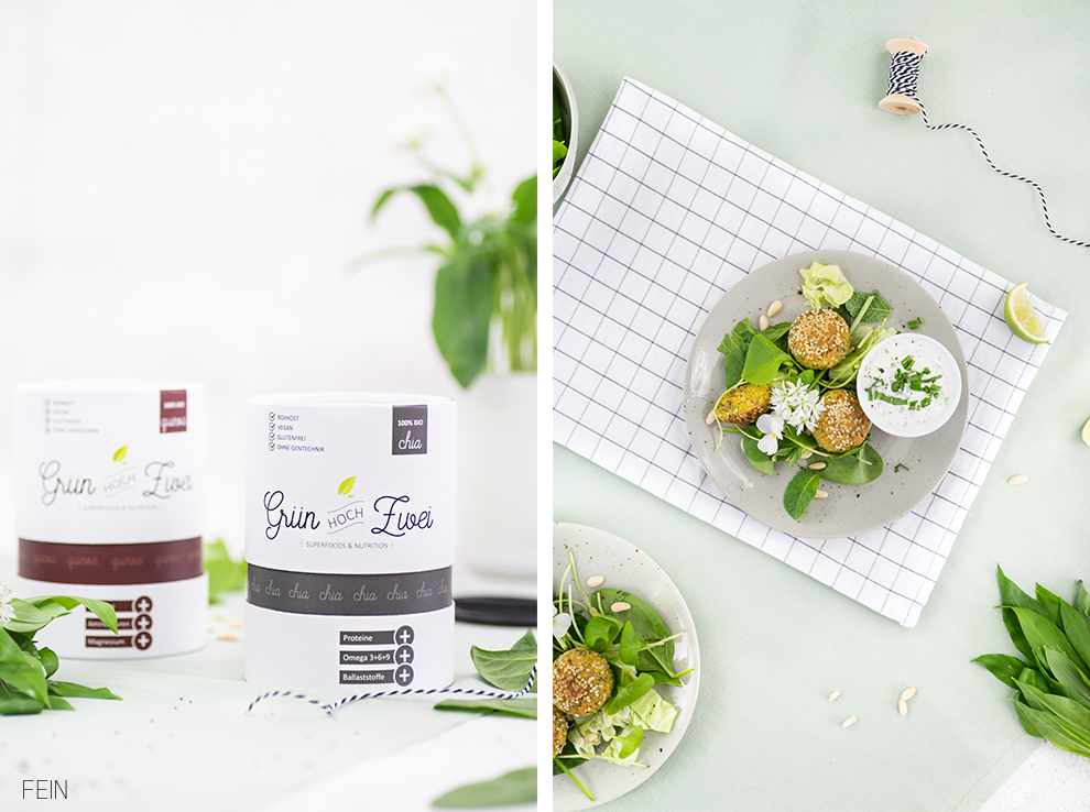 Falafel Frühlingssalat Bärlauch Dip