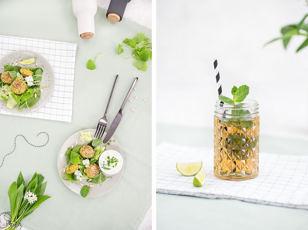 Falafel Salat Grün hoch zwei Frühling
