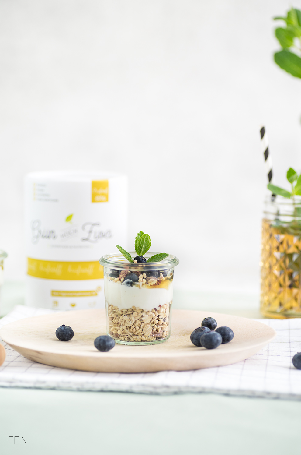 Grün hoch zwei Kraftstoff Müsli