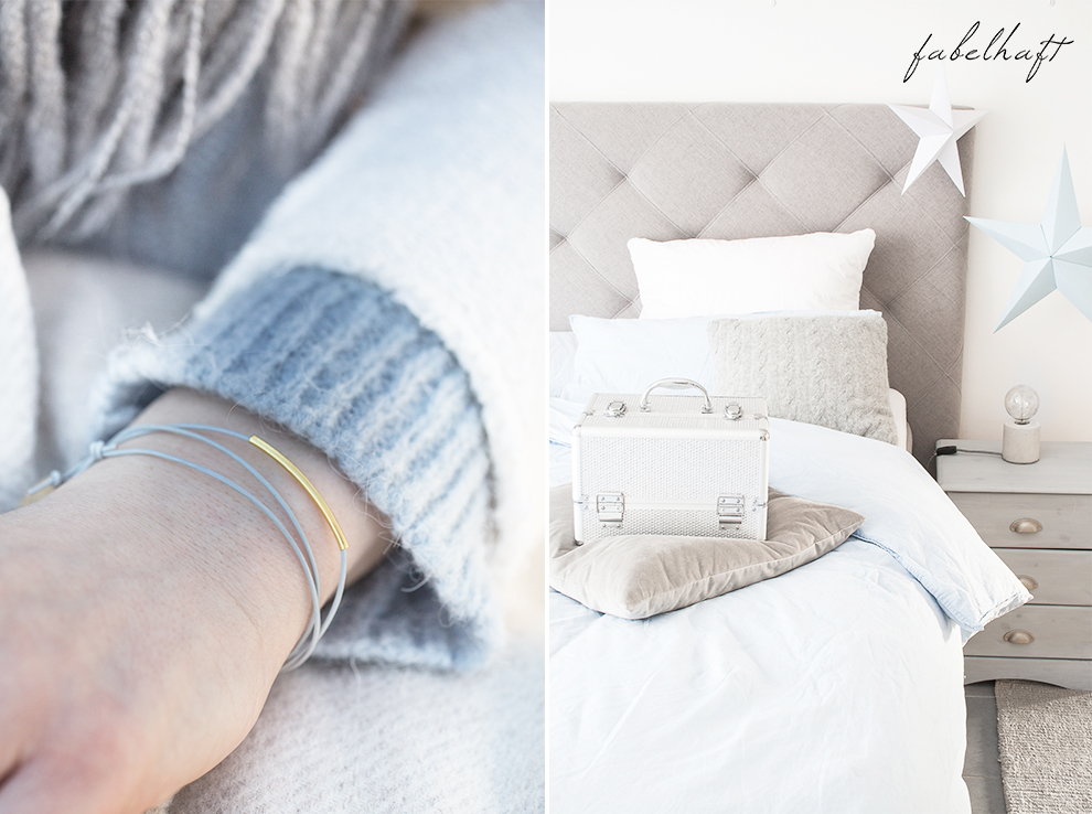 Lumimaja Ohrringe Plättchen Disc Gold Armband Eisblau Januar Winter Schlafzimmer Style Interior Blond Blogger Fashion Trend Mode 40