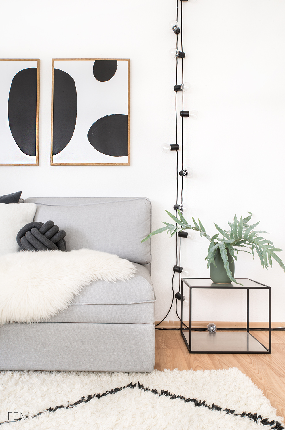 schwarz weiße einrichtung wohnzimmer