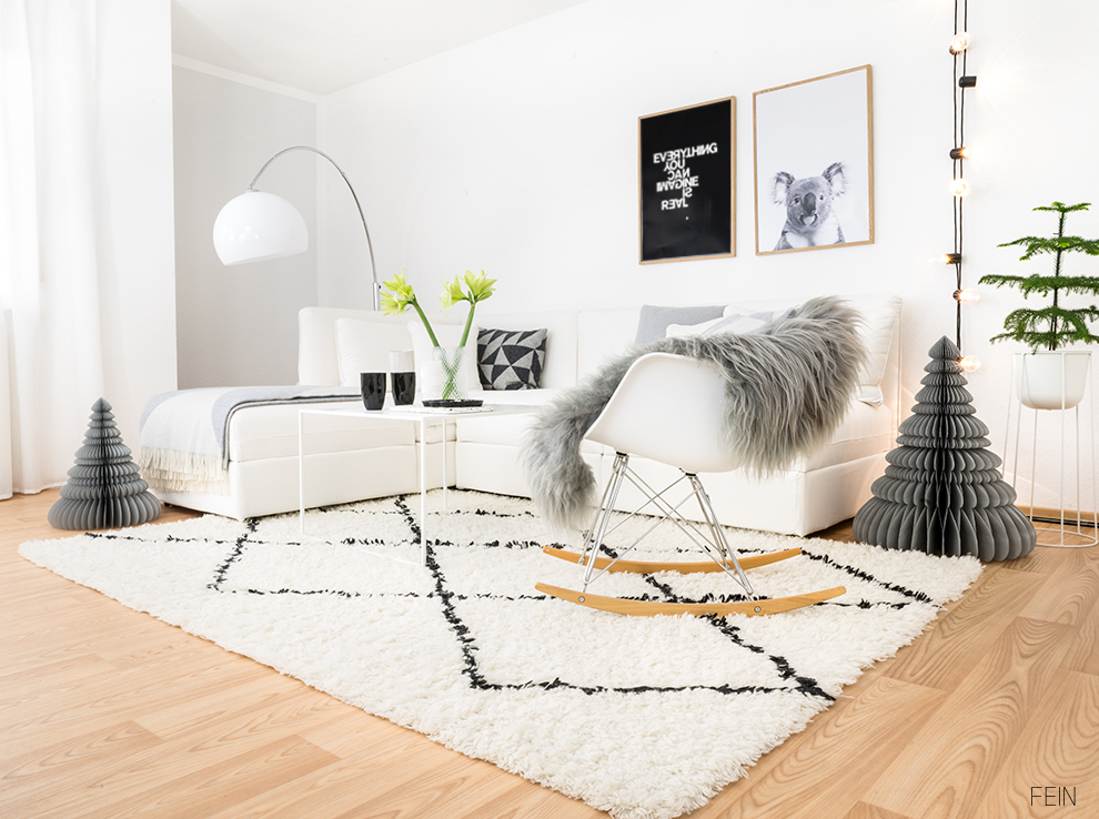 WEiße Weihnachten Dekoration Interior scandi