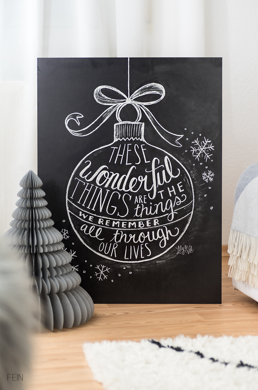 Weiße Weihnachten Kreidetafel