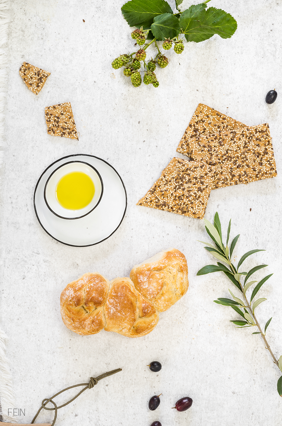 Wein und Käse Olivenöl und Brot