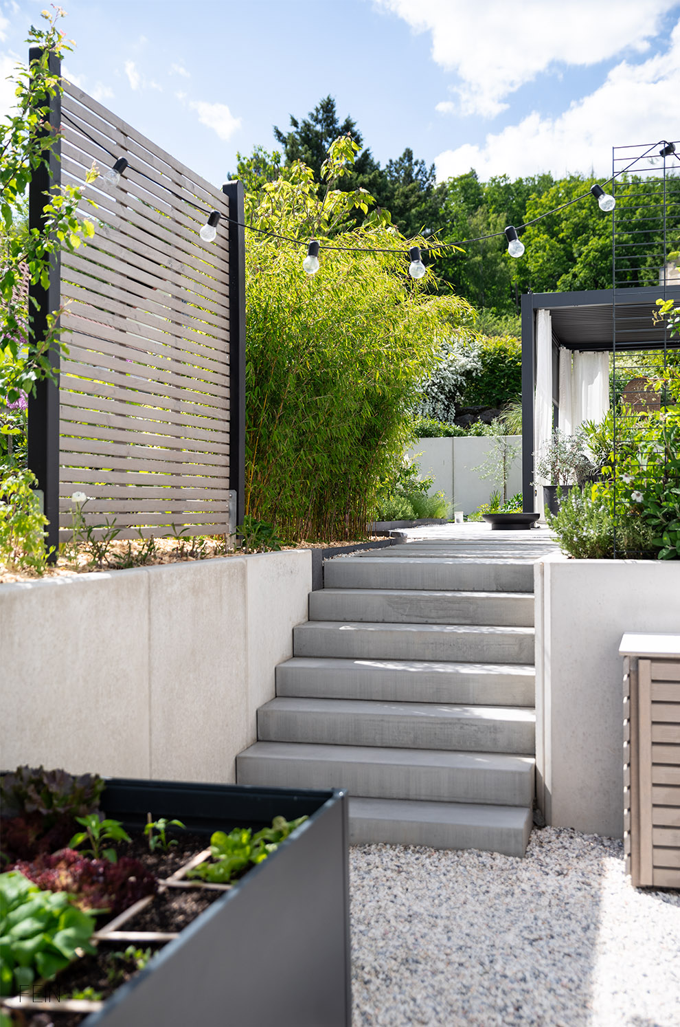 Gartengestaltung Sichtbetontreppe