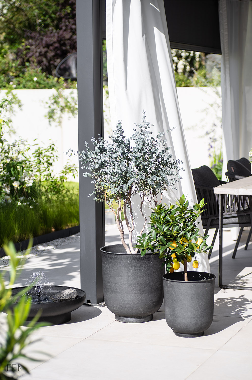 Terrassengestaltung Kübelpflanzen Löwer