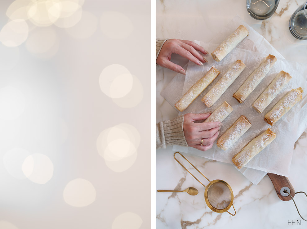 Weihnachtsgetränke Dessert Apfelstrudel