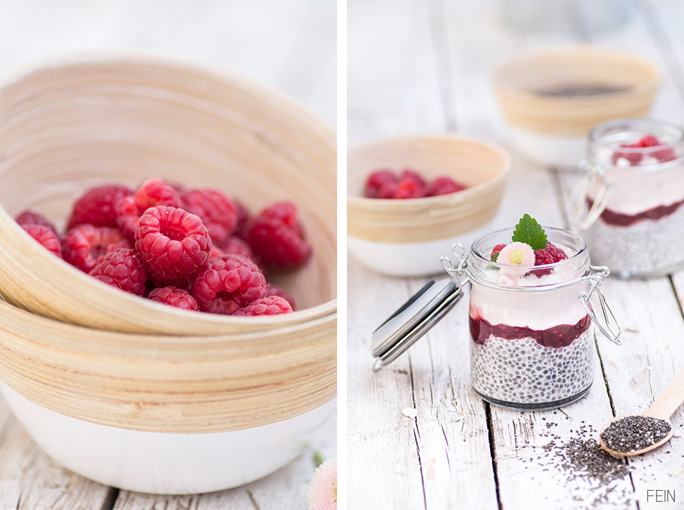 Chiapudding mit Himbeermus