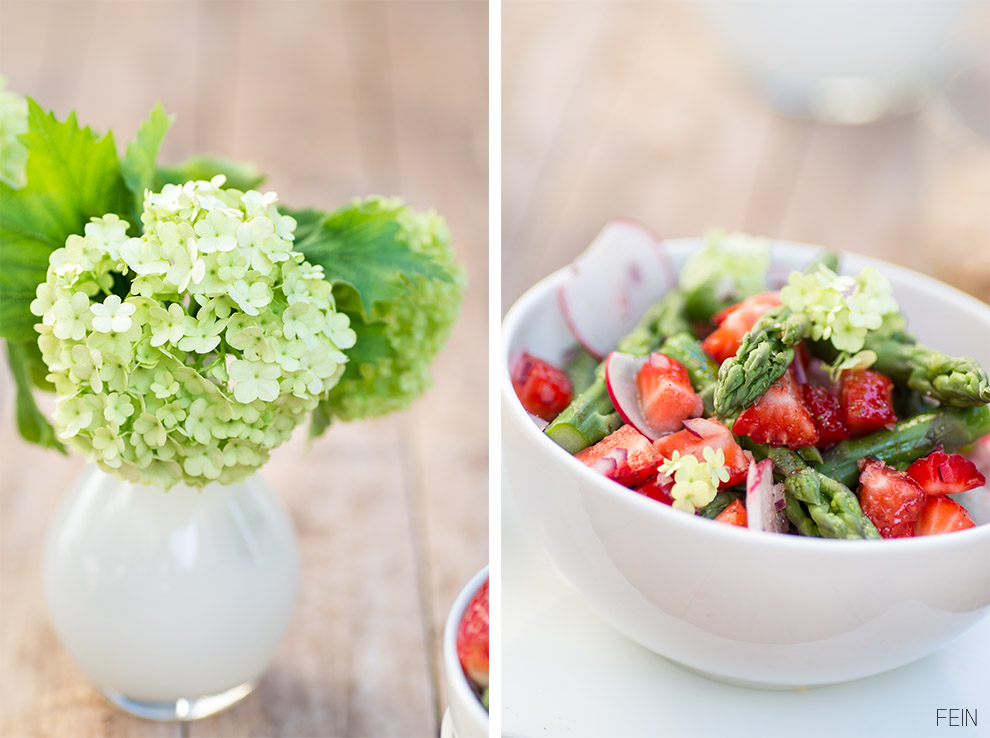 Schneeball Blume Erdbeer Spargel Salat