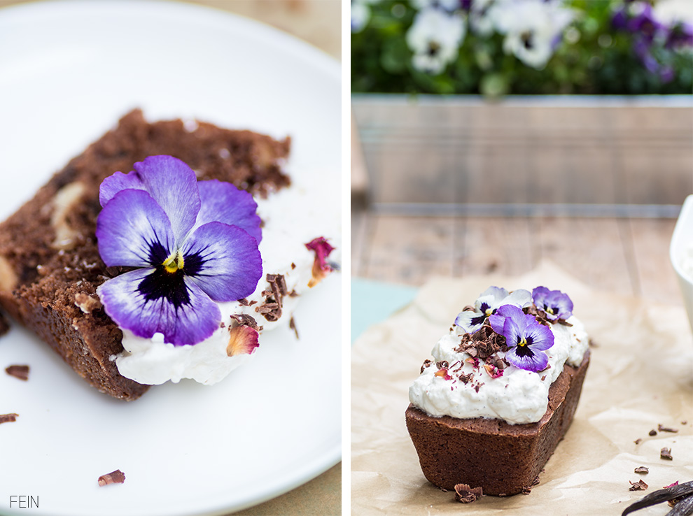 Schokoladenkuchen mit Cashewkernen