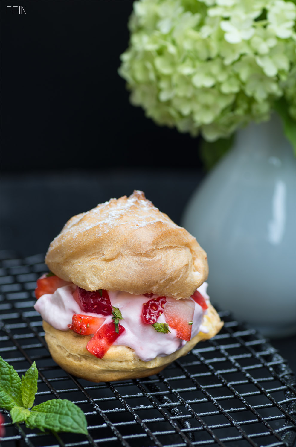 Windbeutel Klassisch Quark Sahne Minze