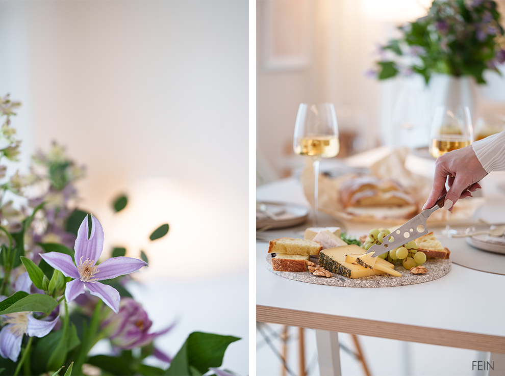 Osterbrunch Käse und Wein