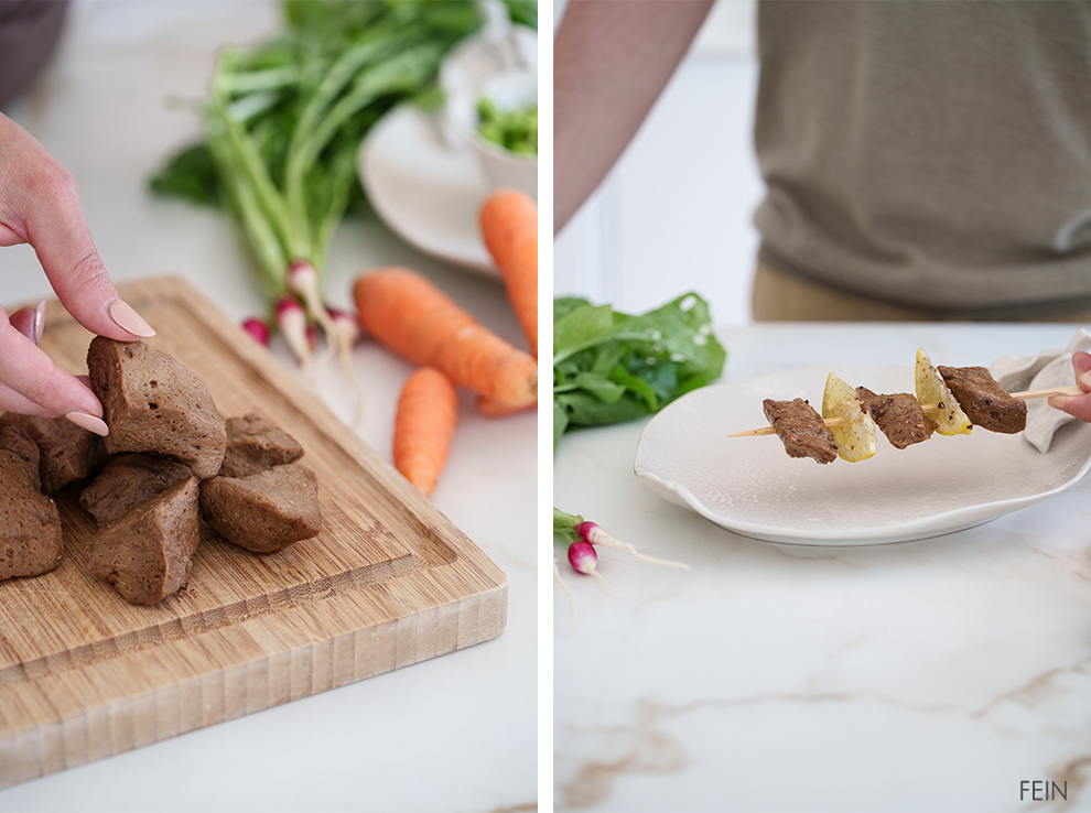 Sommer Rezepte Seitan Spieß